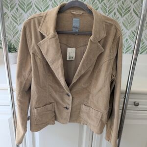 BB's Closet Vintage NWT Women's Blazer XXL Tan Suede Double Button